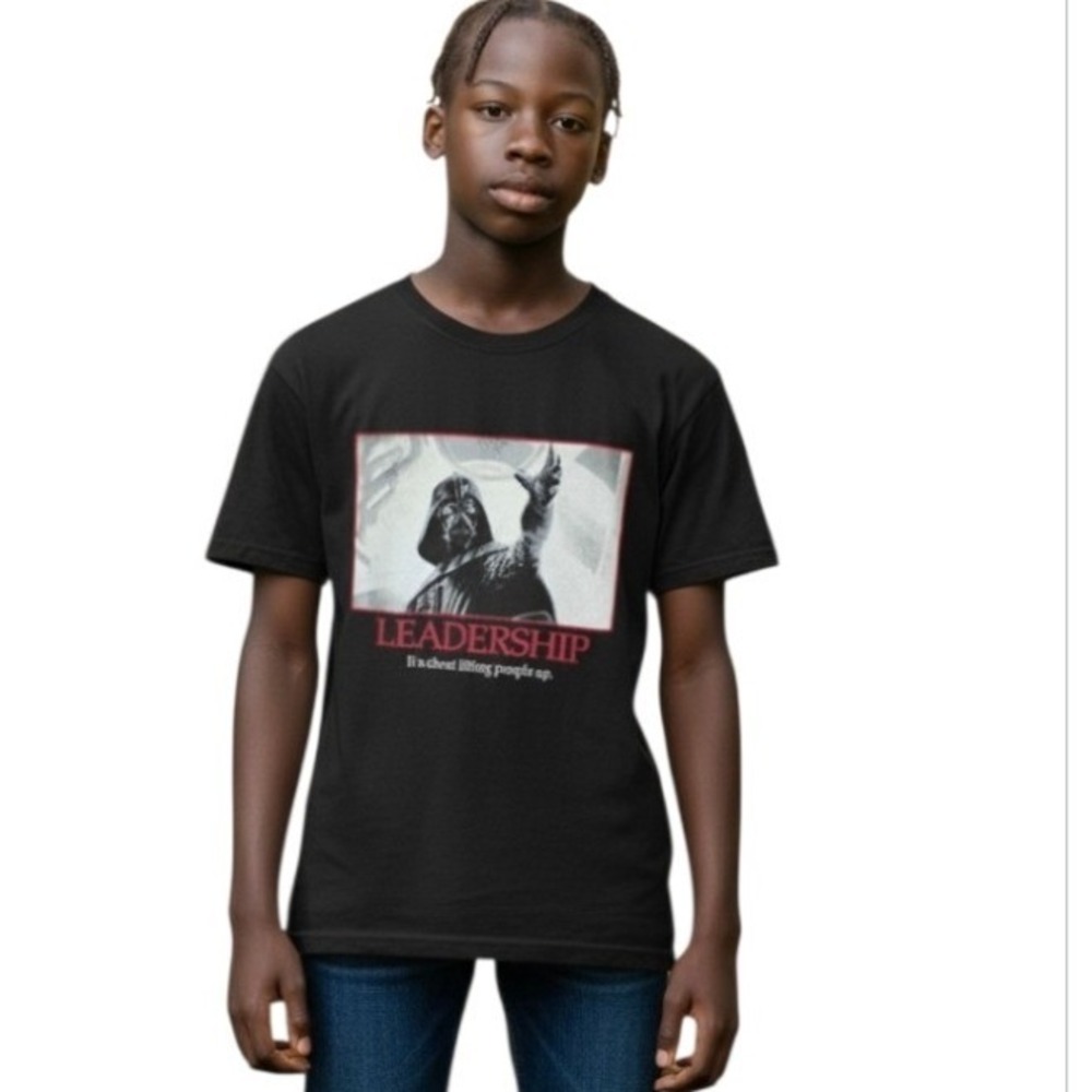 Star Wars Black Short Sleeves Graphic Print Text Quote Casual Tee Shirt Large
